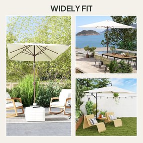 Outsunny Pokrowiec zamienny na parasol 2 x 3 m 6 żeber UV50+ &amp; wodoodporny Pokrycie parasola tarasowego | Aosom PL