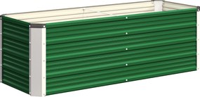 Outsunny Metalowe Łóżko Ogrodowe z 2 Obszarami Upraw Zielone 125x47x40cm Łatwy Montaż z Otwartym Dołem | Aosom PL