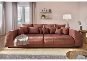 Ceglasta sztruksowa rozkładana sofa 310 cm Vanessa – Ropez