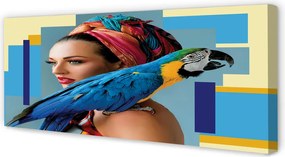 Zdjęcie na płótnie Papuga Ara na Ramieniu