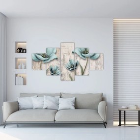 Obraz - Kwiaty na teksturze (125x70 cm)