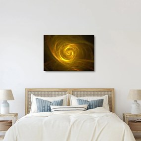 Obraz na szkle - abstrakcyjna żółta spirala (70x50 cm)