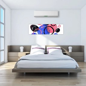 Obraz - Motyw z kółkami w żywych kolorach (170x50 cm)