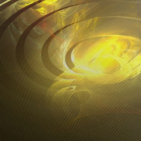 Obraz żółtej abstrakcyjnej spirali (z zegarem) (90x30 cm)