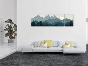 Obraz - Góry oczami grafika (170x50 cm)