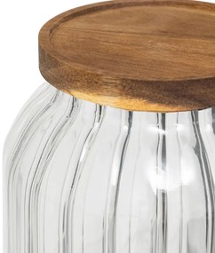Szklany słoik z drewnianą pokrywką HARMONY, 3 l