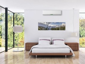 Obraz rzeki z drzewem (170x50 cm)