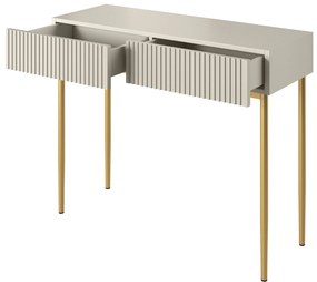 Toaletka Nicole 100 cm z szufladami - kaszmir / złote nóżki