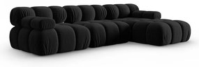 Czarna aksamitna sofa 285 cm Bellis – Micadoni Home