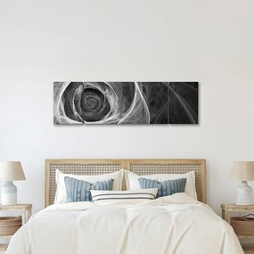 Obraz - Abstrakcyjna róża czarno-biała (170x50 cm)