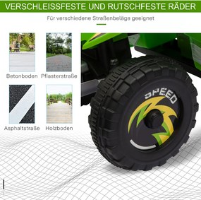 HOMCOM Quad elektryczny 6V dla dzieci z funkcją przód/tył dla dzieci 1,5-3 lat do 20  kg zielony | Aosom PL
