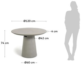 Betonowy stół zewnętrzny Kave Home Itai, ⌀ 120 cm