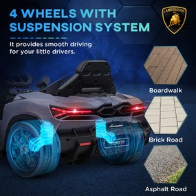 AIYAPLAY Elektryczny samochód dla dzieci 3-5 lat, płynny napęd, zdalnie sterowany, z klaksonem, plastik i metal, szary