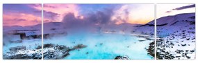 Obraz - Błękitna laguna na Islandii (170x50 cm)