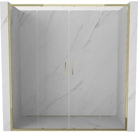 Mexen Exo drzwi prysznicowe podwójne rozsuwane 190 cm, transparent, złote - 8152-190-000-50-00
