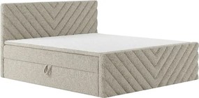 Nowoczesne łóżko tapicerowane TOGO z pojemnikiem na pościel 160x200 cm w tkaninie CENTAUR 3 beżowej