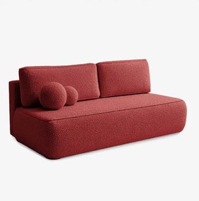 Sofa z Funkcją Spania ARVETO Bordo Boucle Nowoczesna