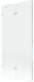 Mexen Lunar parawan nawannowy 2-skrzydłowy lewy 90 x 150 cm, transparent, biały - 897-090-100-20-00-L