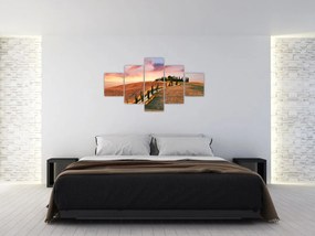 Obraz - Dom na wzgórzu, Toskania, Włochy (125x70 cm)