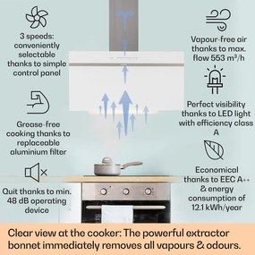 Klarstein Ava 90 Okap przyścienny 90 cm