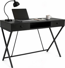 Czarne industrialne biurko z szufladami H9-K21