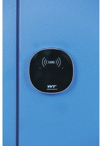 Szafka ubraniowa z ławką, 2-drzwiowa, 1875 x 600 x 500/800 mm, zamek RFID, drzwi zielone