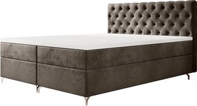 BEDANTE Łóżko CHESTER 180x200 Monolith 15, Brązowe, pojemnik, chromowane nogi, małżeńskie, topper, materac, bonell, tapicerowane, MONOLITH