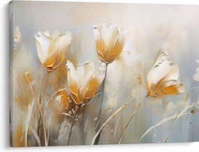 Obraz - Malowanie tulipanów (70x50 cm)