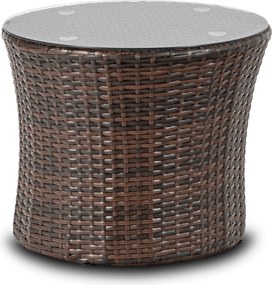 Zestaw Mebli Ogrodowych FRIO Brązowy/Beżowy 2x Fotel Stolik Tarasowy Nowoczesny