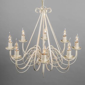 Lampa wisząca kremowa z kloszem zaciskowym 12 cm czarny - Giuseppe