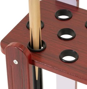 Stojak na kije bilardowe, 60 x 60 x 25 cm, brązowy