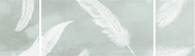 Obraz - Białe pióra (170x50 cm)