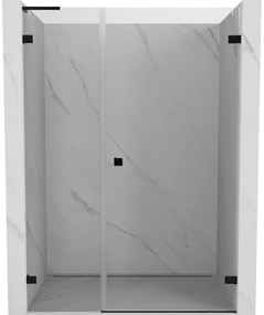 Mexen Lunar-B L drzwi prysznicowe uchylne prawe 125 cm, transparent, czarne - 832SL-125-050-70-00-P