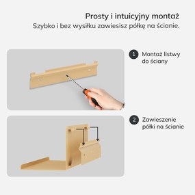 Półka wisząca JOANNE 400 mm, Fresh Style: beżowa