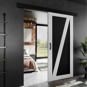 Drzwi przesuwne PALADIO 3 z maskownicą biały i czarny 100