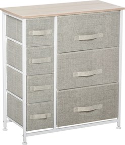 HOMCOM Komoda Sideboard 7 Szuflad Nowoczesny Design Jasnoszary Praktyczna i Stylowa 635x30x71cm | Aosom PL