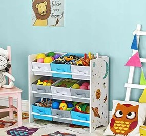 Regał dziecięcy z pudełkami na półkach S3-L74