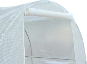 Outsunny Szklarnia Tunelowa Ogrodnicza Biała Praktyczna i Wytrzymała 245x200x200cm | Aosom PL