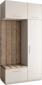 Masseno Garderoba REMA 120/240/60 cm Nowoczesna Szafa do Przedpokoju Kaszmir, MONOLITH 09 (Beżowy)