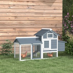 PawHut Kurnik drewniany dla 2-3 kur 151,5 x 54 x 87 cm woliera z wybiegiem gniazdo 2 drzwi mrozoodporny | Aosom PL