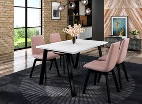 Stół industrialny Kevin – nowoczesny stół do jadalni z metalowymi nogami i laminowanym blatem