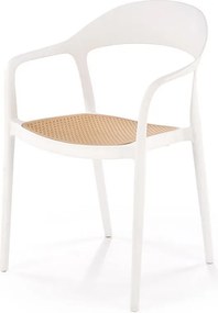Krzesło K530 białe/beżowe z tworzywa PVC