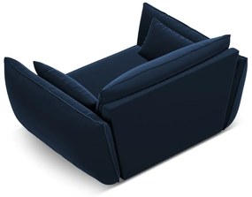 Ciemnoniebieski aksamitny fotel Vanda – Mazzini Sofas