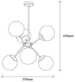 Lampa wisząca w biało-złotym kolorze ze szklanym kloszem ø 55 cm Gondol – Opviq lights