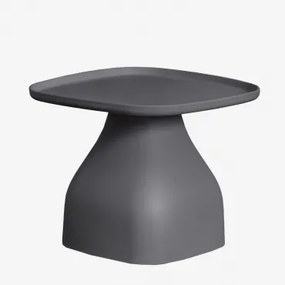 Kwadratowy Stolik Pomocniczy 50x50 Cm Z Polipropylenu Jubarri Grafitowa Szarość & ↑38 Cm - Sklum