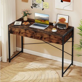 Biurko komputerowe z 2 szufladami Kompaktowe biurko rustykalne