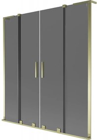 Mexen Velar L Duo parawan nawannowy 2-skrzydłowy rozsuwany 160 x 150 cm, grafit, złoty - 896-160-003-42-50