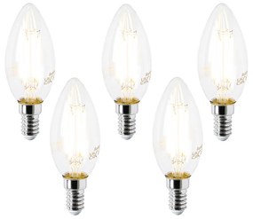 Zestaw 5 żarówek LED E14 B35 przezroczysta 2,2W 470 lm 2700K