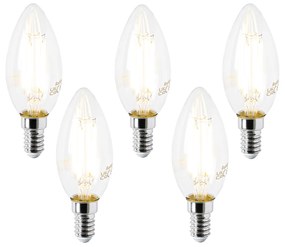 Zestaw 5 żarówek LED E14 B35 przezroczyste 2,2W 470lm 2700K