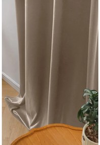 Jasno-beżowa zasłona zaciemniająca VELVET 140x250 cm Zawieszanie: Metalowe pierścienie